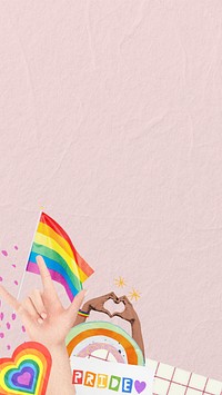 Pink LGBTQ pride phone wallpaper, celebration background