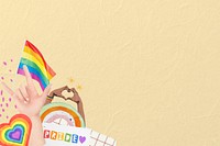 Beige LGBTQ pride background, celebration design