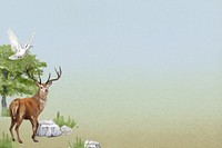 Aesthetic stag background, wildlife and nature border