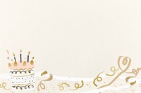 Aesthetic birthday cake background, beige design