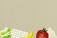 Healthy food background, fruits border design