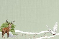 Aesthetic stag background, wildlife and nature ripped paper border