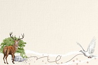 Aesthetic stag background, wildlife and nature ripped paper border