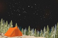 Camping tent aesthetic background, travel collage