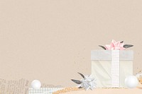 Aesthetic birthday present background, ripped paper border