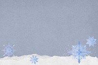 Blue winter snowflakes background, seasonal border