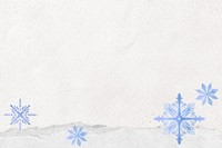 Blue winter snowflakes background, seasonal border