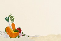 Healthy vegetables food background, cute paper collage