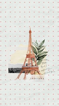 Eiffel tower aesthetic mobile wallpaper, travel collage background