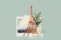 Eiffel tower aesthetic background, travel collage