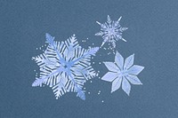 Blue snowflakes, festive collage element