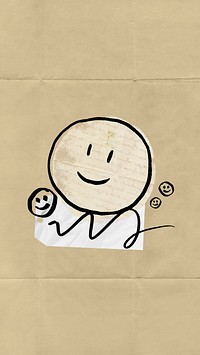 Smiling emoji brown phone wallpaper