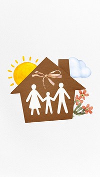 Family home illustration mobile wallpaper