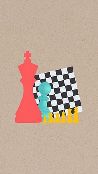 Chess game iPhone wallpaper, retro design