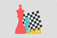 Chess game illustration background, cute design