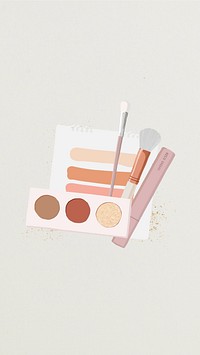 Beauty makeup aesthetic phone wallpaper, paper collage background