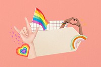 Gay pride note paper, LGBTQ colorful  background