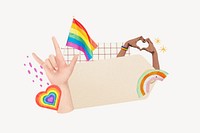 Gay pride note paper, LGBTQ colorful  background