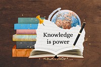 Knowledge is power background, aesthetic education collage