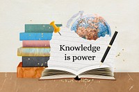 Knowledge is power background, aesthetic education collage