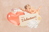 Happy Valentine's Day greeting, cupid collage