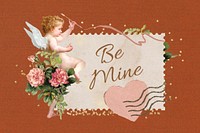 Be mine words, Valentine's cupid collage