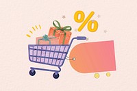 Shopping cart label, creative  background