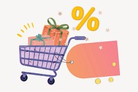 Shopping cart label, creative  background