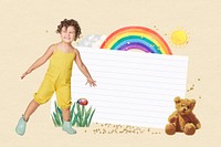 Kid's note paper, cute background