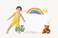 Kid's note paper, cute background