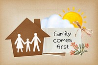 Family comes first background, insurance design