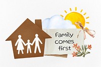 Family comes first background, insurance design