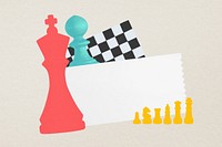 Business strategy chess note paper  background