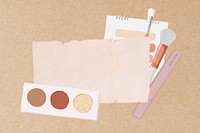 Makeup aesthetic, ripped paper, beauty  background