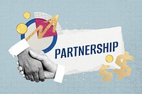 Partnership word, business collage