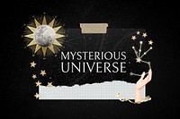 Mysterious universe words, astrology collage 