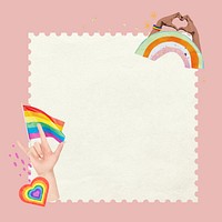 LGBTQ note paper, pride flag collage