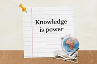 Knowledge is power background, aesthetic education collage