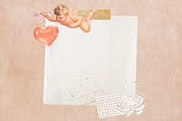 Valentine's cupid note paper, aesthetic collage