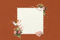 Valentine's cupid note paper, aesthetic collage