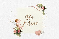 Be mine words, Valentine's cupid collage