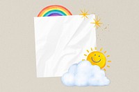 Sunny weather note paper, cute paper collage