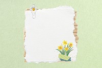 Easter note paper, daffodil flower remix illustration