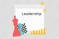 Leadership word, chess piece collage