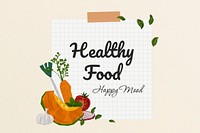 Healthy food happy mood, healthy collage