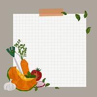 Cute vegetables note paper collage