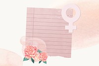 Floral note paper, Women's Day celebration aesthetic