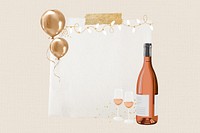 Aesthetic champagne note paper collage