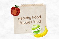 Healthy food happy mood, fruits collage