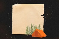 Camping aesthetic note paper, travel collage